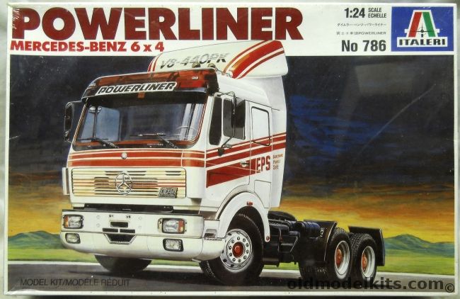 Italeri 1/24 Powerliner Mercedes-Benz 6x4 Semi Tractor Truck, 786 plastic model kit